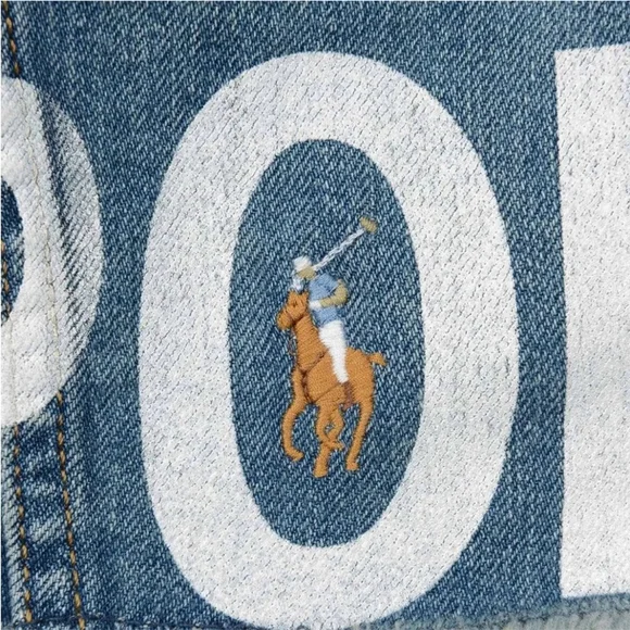 * Polo by Ralph Lauren Logo Cropped Denim Jacket Size 16